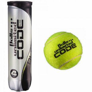 Balls Unlimited Code Black Tennisbälle druckvoll, 4er Dose, gelb